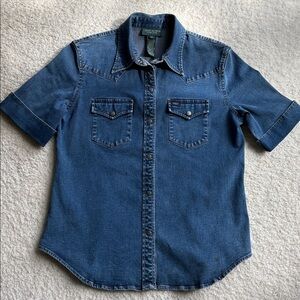 Ralph Lauren Jeans Co denim short sleeve shirt casual western classic